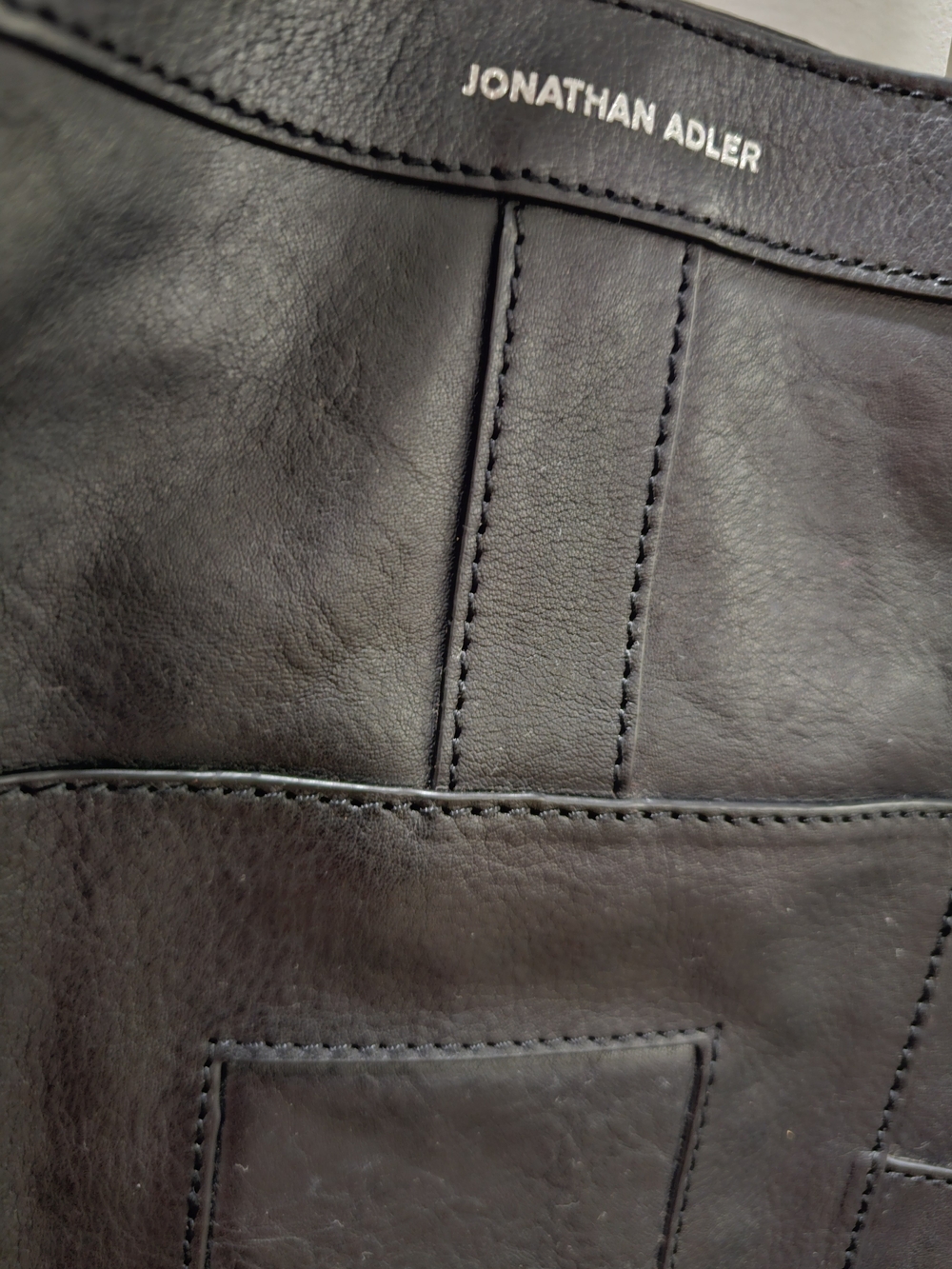Jonathan Adler Black Full Leather Nixon Tote Bag With OG Dust Bag 9.5/10 - Picture 4 of 16